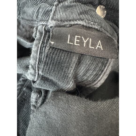 Escada Sport Leyla Corduroy Bootcut Pants Black Grunge Cropped Size 34 26" Waist - Picture 10 of 12